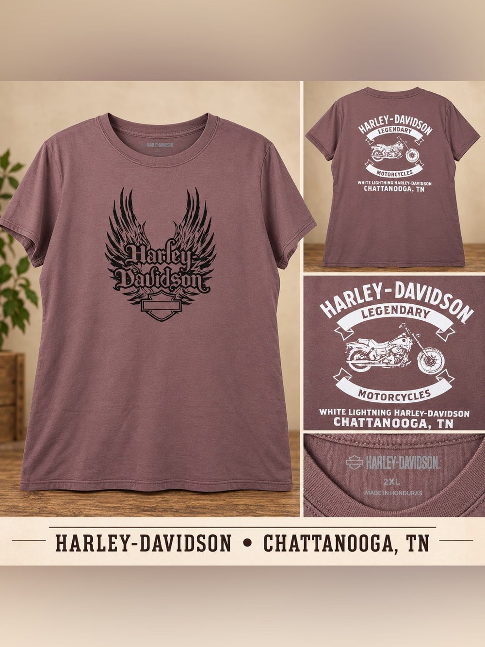Harley-Davidson White Lightning Chattanooga Graphic Tee – 2XL